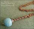 Aquamarine quartz coil on coil pendant