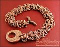 Double shaggy loops antiqued copper toggle bracelet - made to order