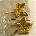 Lightweight contoured ivy leaf and bronze earrings