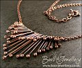 Copper raindrops adjustable necklace - drips of molten copper