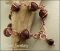 Mahogany Obsidian and antiqued copper bracelet