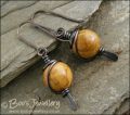 Oxidised copper and brown swirl jasper earrings