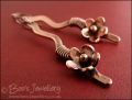 Wire wrapped squiggle and flower earrings