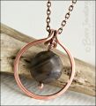 Copper circle pendant with integral chocolate jasper dangle