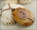 Antiqued copper and Mustard Jasper pendant necklace