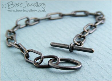Solid copper toggle bracelet with elongated links