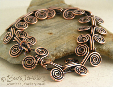 Antiqued copper Egyptian coils bracelet