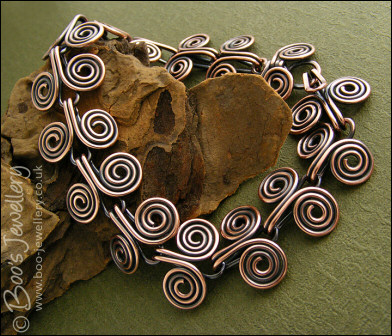 Antiqued copper Egyptian coils bracelet