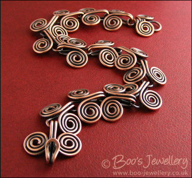 Antiqued copper Egyptian coils bracelet