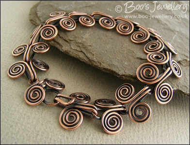 Antiqued copper Egyptian coils bracelet