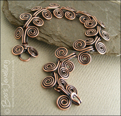 Antiqued copper Egyptian coils bracelet