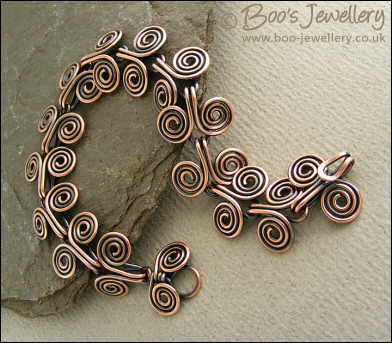 Antiqued copper Egyptian coils bracelet