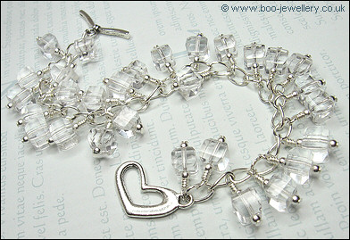 Crystal cube charm bracelet
