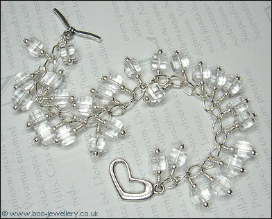 Crystal cube charm bracelet