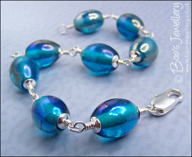 Glass oval bead bracelet - available in 6 colours