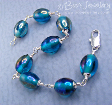 Glass oval bead bracelet - available in 6 colours