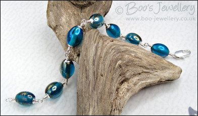 Glass oval bead bracelet - available in 6 colours