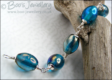 Glass oval bead bracelet - available in 6 colours