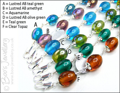 Glass oval bead bracelet - available in 6 colours