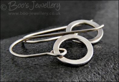 Sterling silver really wee hammered ring earrings