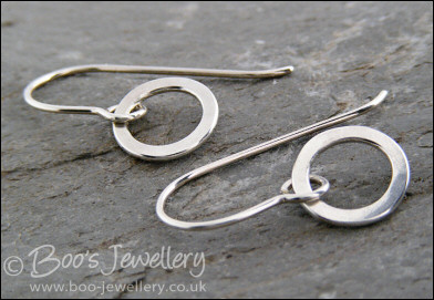 Sterling silver really wee hammered ring earrings