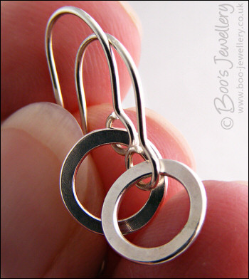 Sterling silver really wee hammered ring earrings