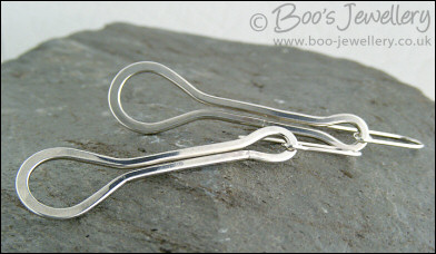 Sterling silver highly polished teardrop loop earrings