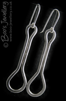 Sterling silver highly polished teardrop loop earrings