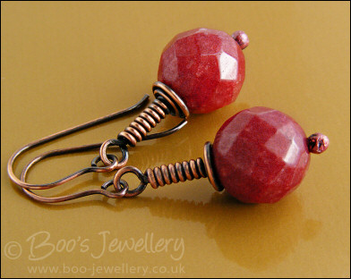 Antiqued copper gemstone earrings - available in 5 stones