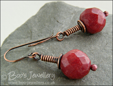 Antiqued copper gemstone earrings - available in 5 stones