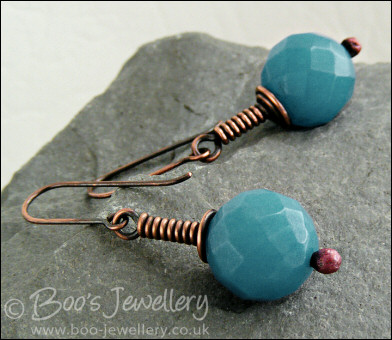 Antiqued copper gemstone earrings - available in 5 stones