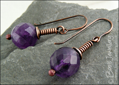 Antiqued copper gemstone earrings - available in 5 stones