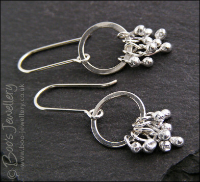 Sterling silver raindrop ring earrings - made to order