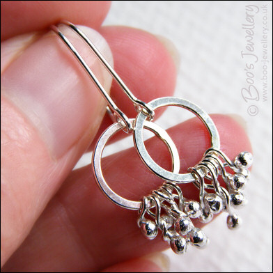 Sterling silver raindrop ring earrings - made to order