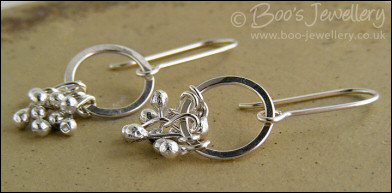 Sterling silver raindrop ring earrings - made to order