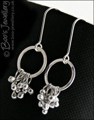 Sterling silver raindrop ring earrings - made to order