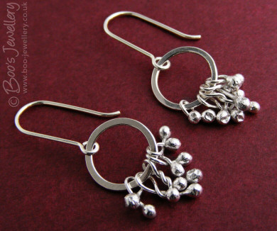 Sterling silver raindrop ring earrings - made to order