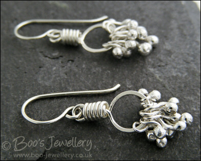 Sterling silver earrings featuring molten silver buds - made to order