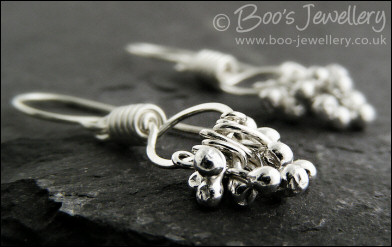 Sterling silver earrings featuring molten silver buds - made to order