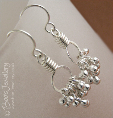 Sterling silver earrings featuring molten silver buds - made to order