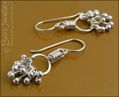 Sterling silver earrings featuring molten silver buds - made to order