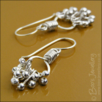 Sterling silver earrings featuring molten silver buds - made to order