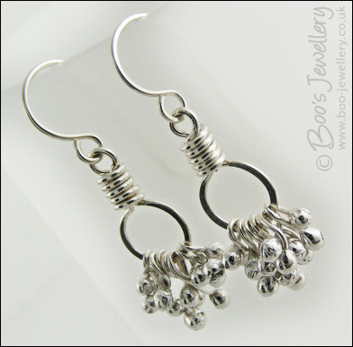 Sterling silver earrings featuring molten silver buds - made to order
