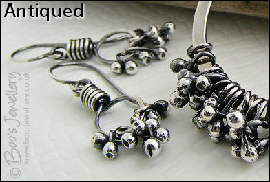 Sterling silver earrings featuring molten silver buds - made to order