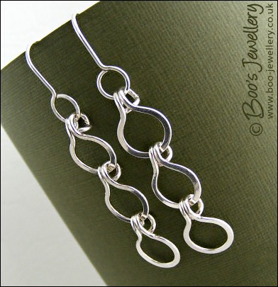 Round link chain earrings in Sterling silver