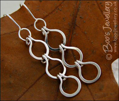 Round link chain earrings in Sterling silver