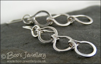 Round link chain earrings in Sterling silver