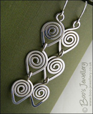 Sterling silver polished spiral link earrings - made to order