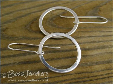 Large Sterling silver drop hoop earrings