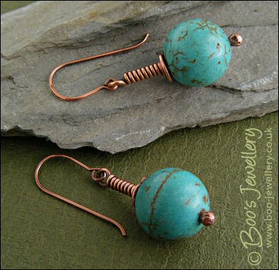 Antiqued copper gemstone earrings - available in 5 stones